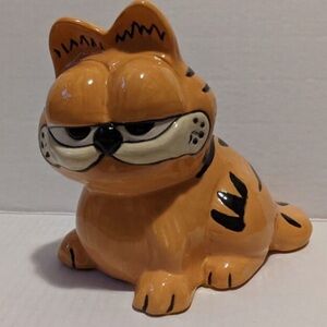 Garfield Ceramic Figure 7”x7” Vintage 1980’s Large Cat Orange Gloss Finish